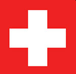 A red background with a white cross The answer is: Swatch