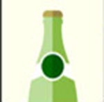 A green bottle The answer is: Perrier