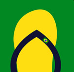 A yellow and black sandal The answer is: Havanas