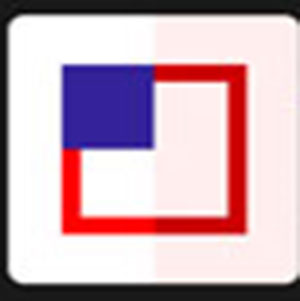 A red box with a small blue box .