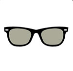 A pair of black sunglasses The answer is: Ray-Ban