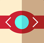 A red band with a blue middle to it The answer is: Power Balance