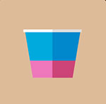 A blue and purple ice cream cup The answer is: Baskin-Robbins