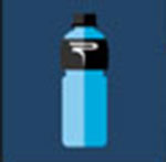 A blue bottle The answer is: PowerAde