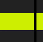 A wide green stripe that has a black line on the right side The answer is: Moleskine