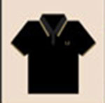 A black shirt The answer is: Fred Perry