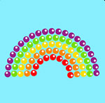 A ranibow made of little candies The answer is: Skittles