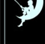 A person hanging on a moon The answer is: DreamWorks