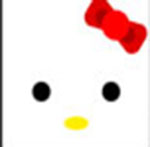A cat with a red headband The answer is: Hello Kitty