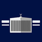 The front grill to a car with a particular eblem on the top The answer is: Rolls Royce
