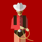 A cowboy carrying rope The answer is: Malboro