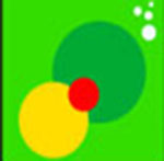 A yellow and green circle with a red circle The answer is: 7-Up