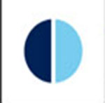 A circle with two different blues The answer is: Orbit