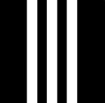 Black background with three white stripes The answer is: Addidas
