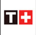 A black letter T and a white plus sign The answer is: Tissot