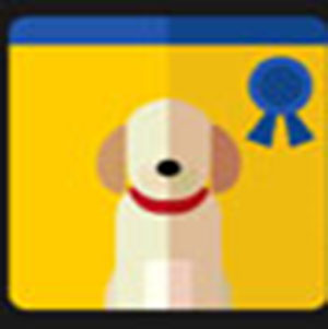 A dog .