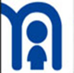 A blue M with a person inside of it The answer is: Mothercare