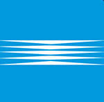 A blue background with white lines going across The answer is: Minolta