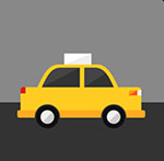 A yellow taxi cab The answer is: Yellow Cab