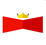 A label with a crown on top of it The answer is: Budweiser