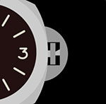 The side of a black watch The answer is: Panerai