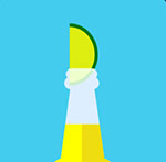 A bottle with a lime sticking out The answer is: Corona