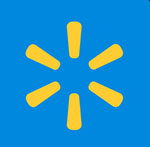 A blue background with yellow lines going in a circle The answer is: Walmart