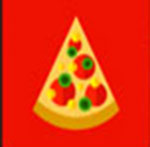 A pizza slice The answer is: Pizza Hut