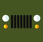 The front grill to a particular car The answer is: Jeep