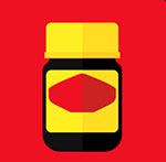 A black, yellow, and red jar The answer is: Vegemite