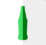 A green soda bottle The answer is: Sprite