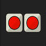 Two red dots The answer is: Nintendo