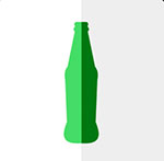 A green soda bottle  The answer is: Sprite