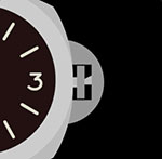 The side of a black watch  The answer is: Panerai