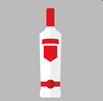 A tal red and white bottle  The answer is: Smirnoff