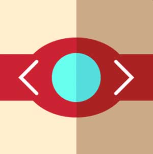 A red band with a blue middle to it