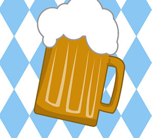A cartoon drawing of a beer.