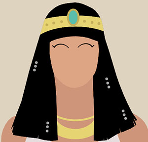 Egyptian woman with gold headband.