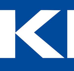 White K with blue background