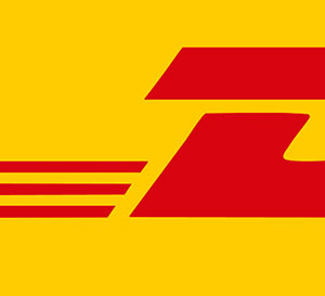A yellow background with red lettering 