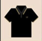 A black shirt   The answer is: Fred Perry 