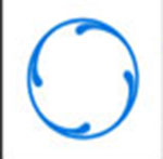 A blue circle   The answer is: GE 