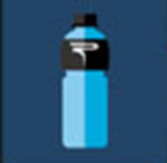 A blue bottle   The answer is: PowerAde 